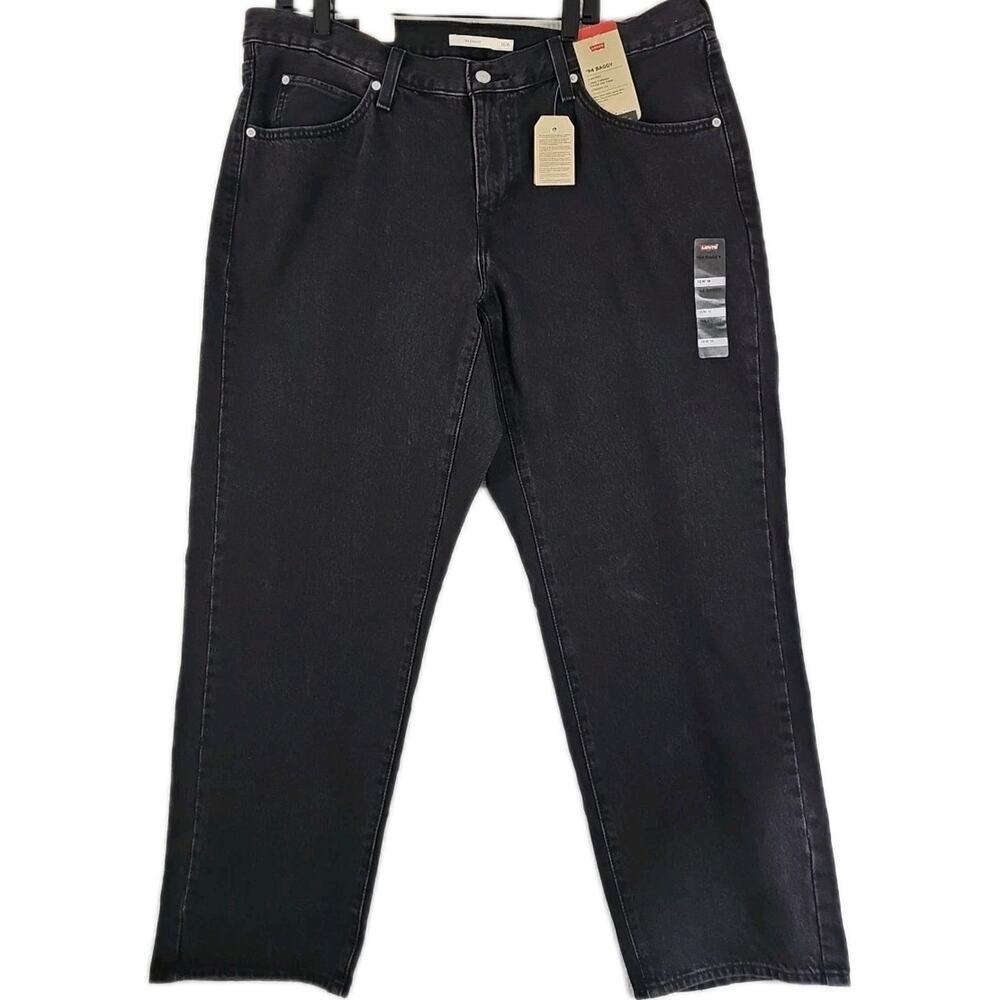 Levi's ~Woman Plus Size 16W~ Black Baggy Cotton Jeans Straight Leg NWT.